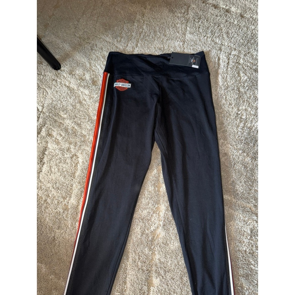 Harley Davidson Side Stripe Bling Rhinestone Leggings - Picture 2 of 7